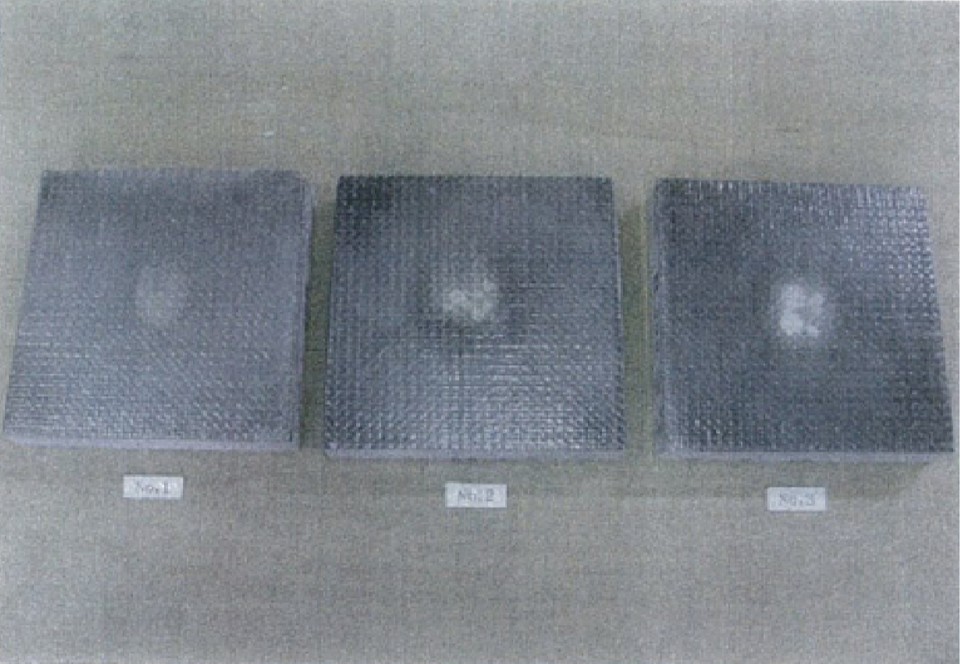 燃焼試験後の供試体